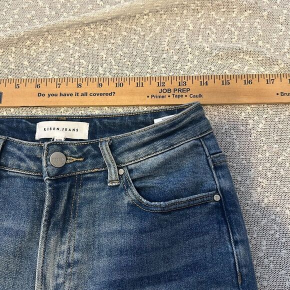 RISEN Shadow Hem High Rise Distressed Straight Leg Jeans 9 29 - Picture 12 of 15